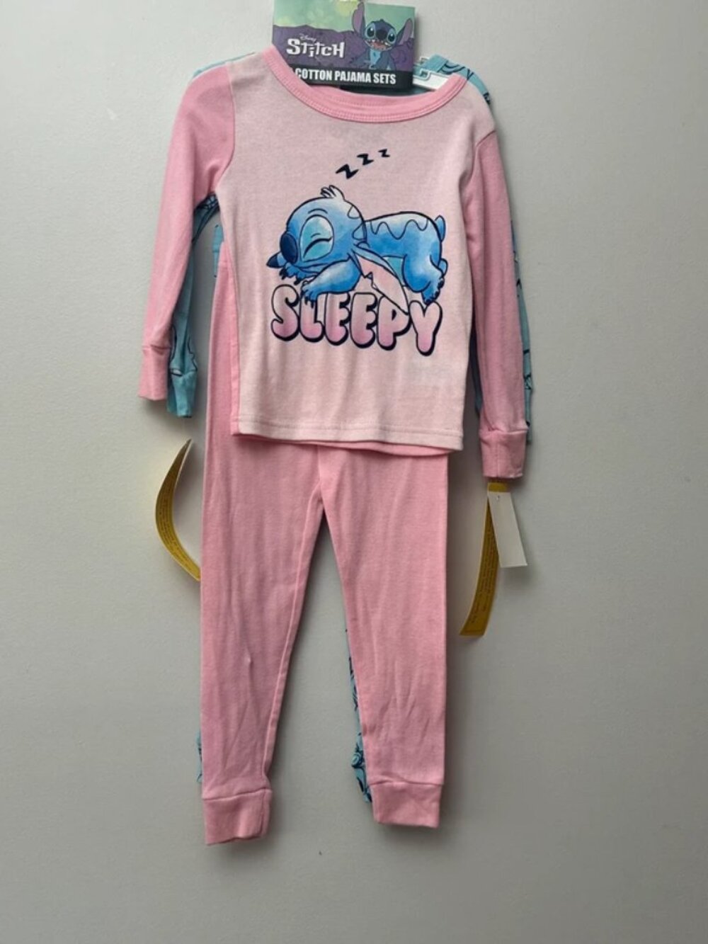 NWT Set of 2 Disney Stitch Girls Pajamas Pink Blue Size 4
